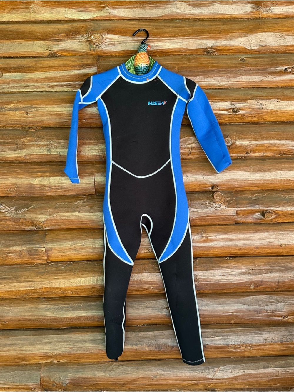 HISEA Kids Scuba Donkey Full-Length One-Piece Wetsuit in Black and Blue